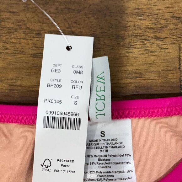 J. Crew Radiant Fuchsia BP209 Heritage 1989 High Leg Bikini Bottom Small NWT - Picture 3 of 3